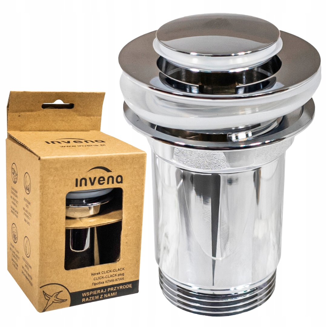 KOREK CLICK-CLACK MOSIĘŻNY DO UMYWALKI MAŁY GRZY