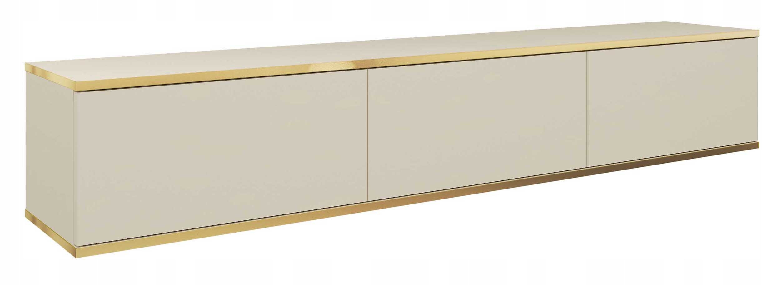 Rtv skříňka Mucalma 175 cm béžová se zlatými vložkami