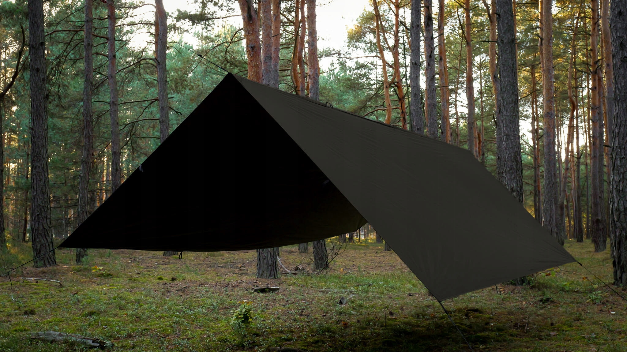 TigerWood T2 Tarp 3×3 m Dark Khaki/Black