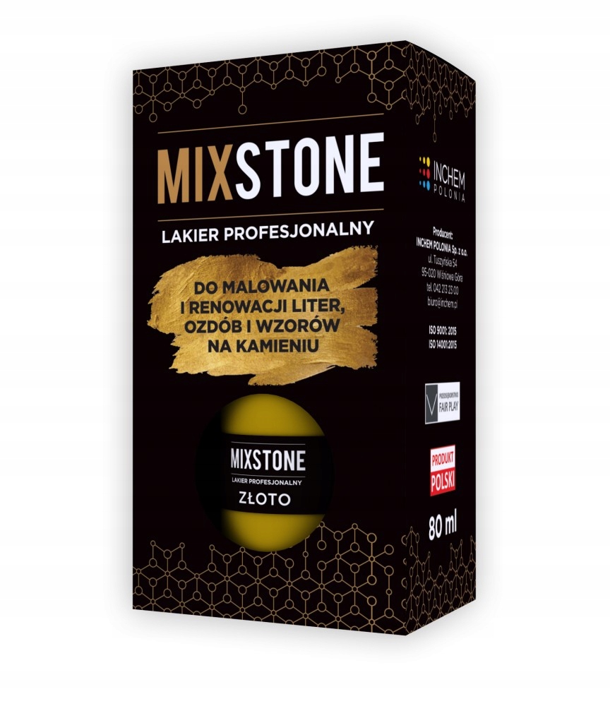 

Inchem Mixstone Lakier Profesjonalny 80 ML Złoty