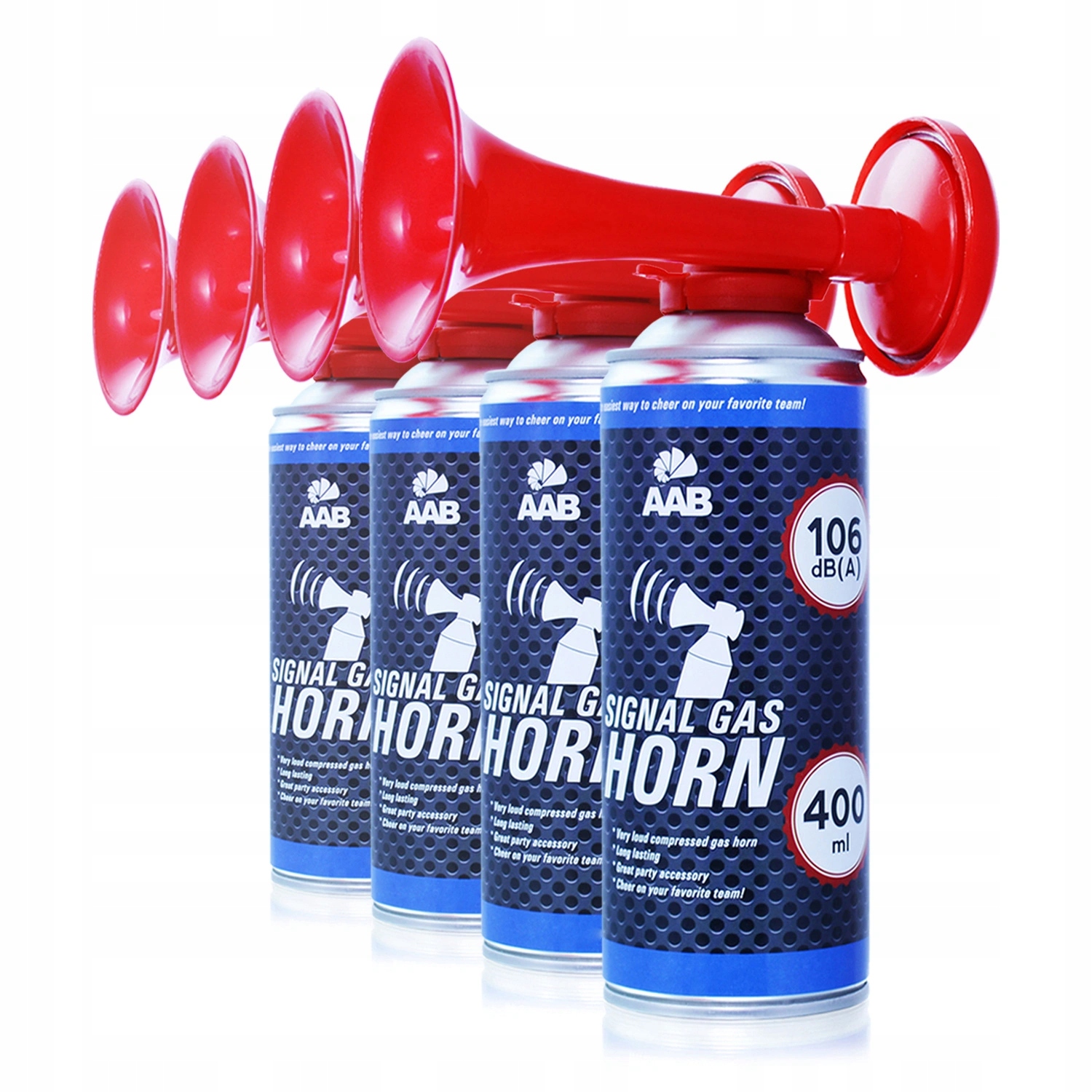 Aabcooling 4 X Trąbka-kibica Na Powietrze Fanfara 400-ml 106dB(A) Wuwuzela