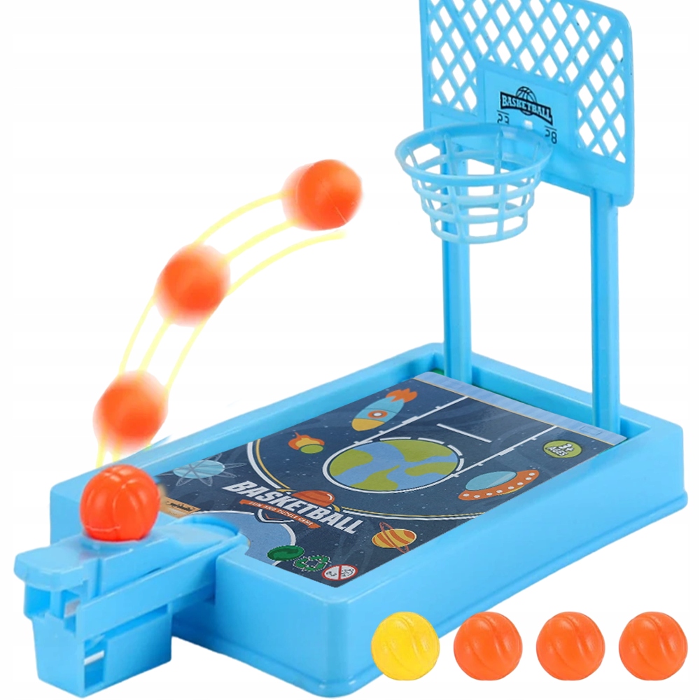 GRA KOSZYKÓWKA ZABAWKA DO GRY W KOSZA koszykarska MIN PRZENOŚNA + 4x piłka
