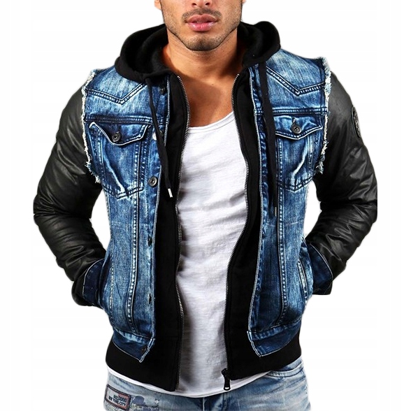 Katana Džínová kombinovaná džínová bunda Cipo Baxx na motorku Cipo Baxx