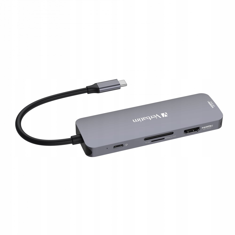 Verbatim Hub Usb-c Pro Multiport 8 Port, 3x Usb 3.2, 1x Usb-c, 2xHDMI,…