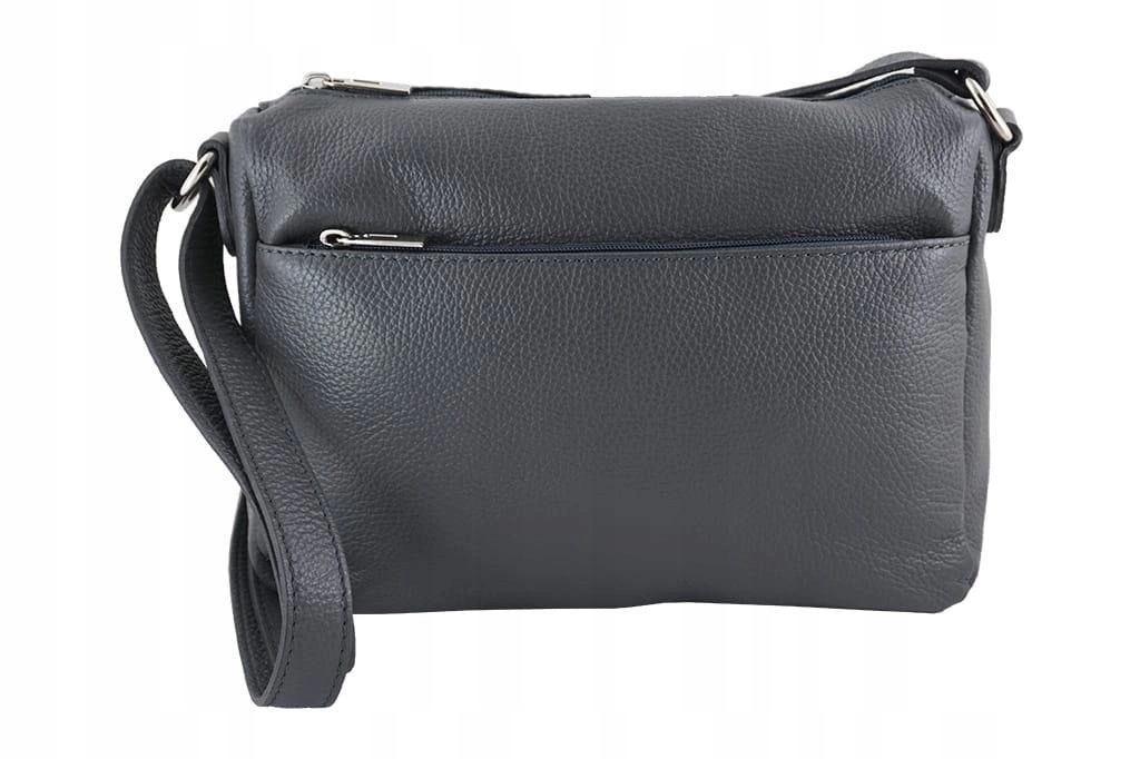 Dámská městská kabelka Přes Rameno z přírodní kůže šedá tmavá
