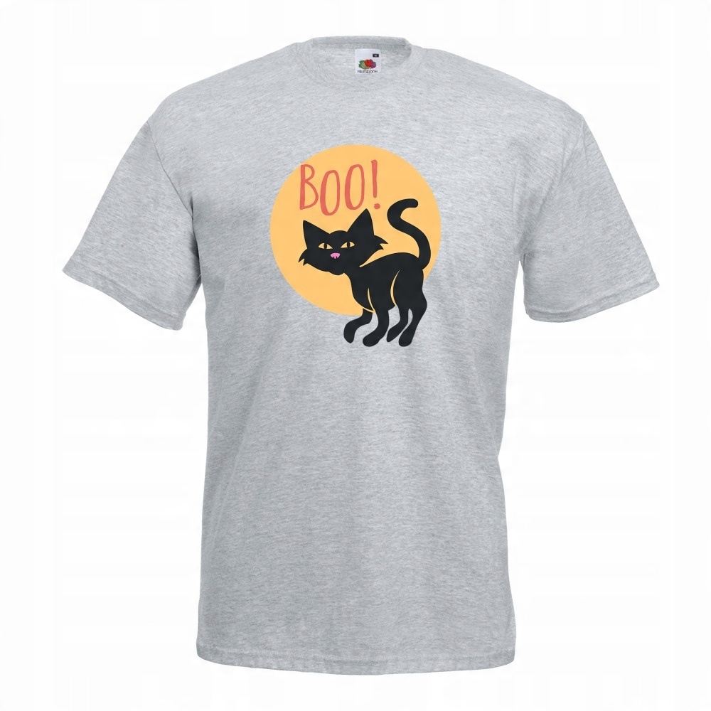 

Koszulka kot boo halloween XL szara