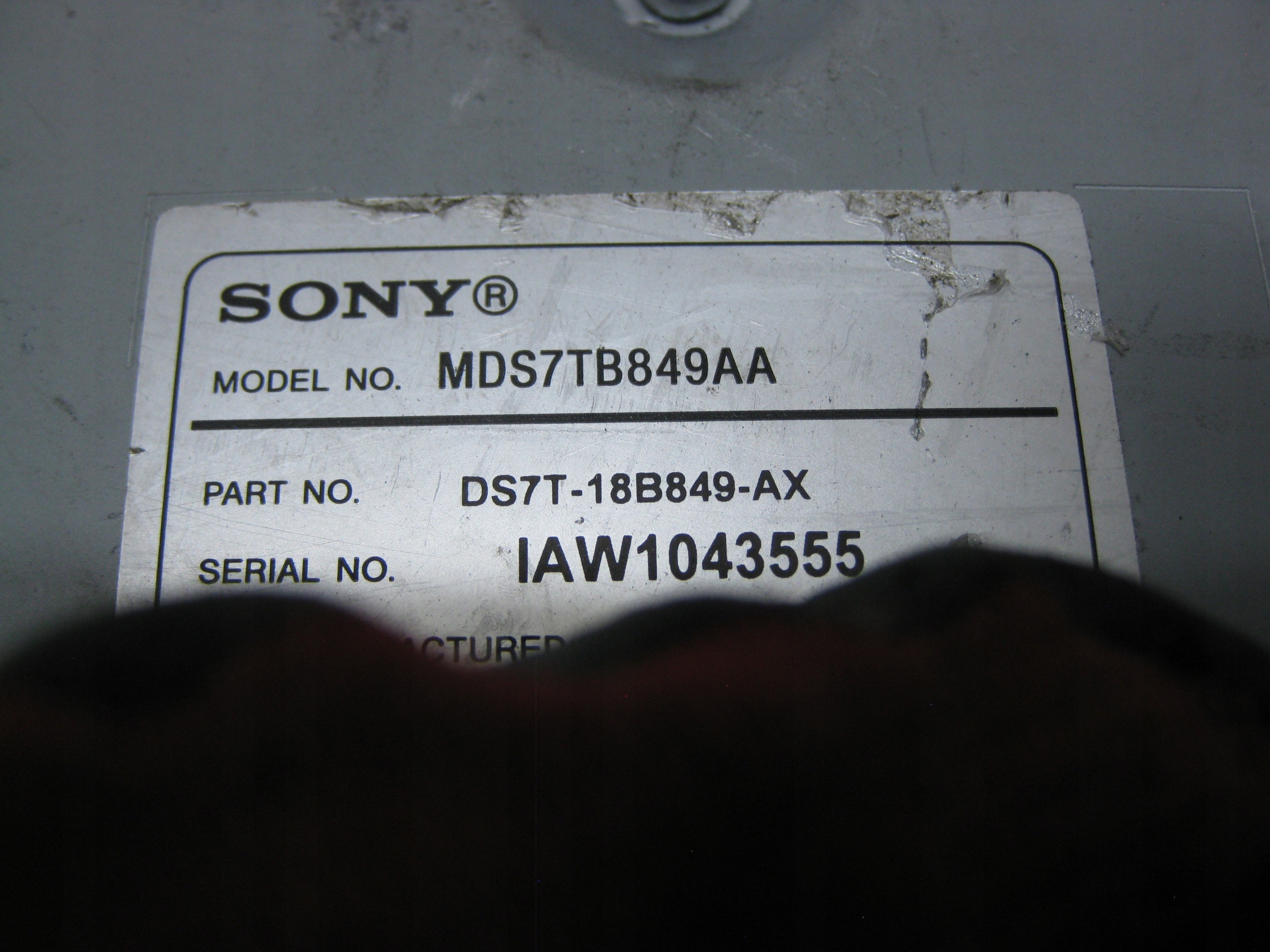 FORD S-MAX amplifier SONY MDS7TB849AA