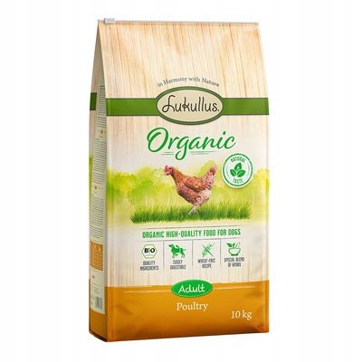 Krmivo pro psy Lukullus Organic, drůbež bez pšenice 10 kg