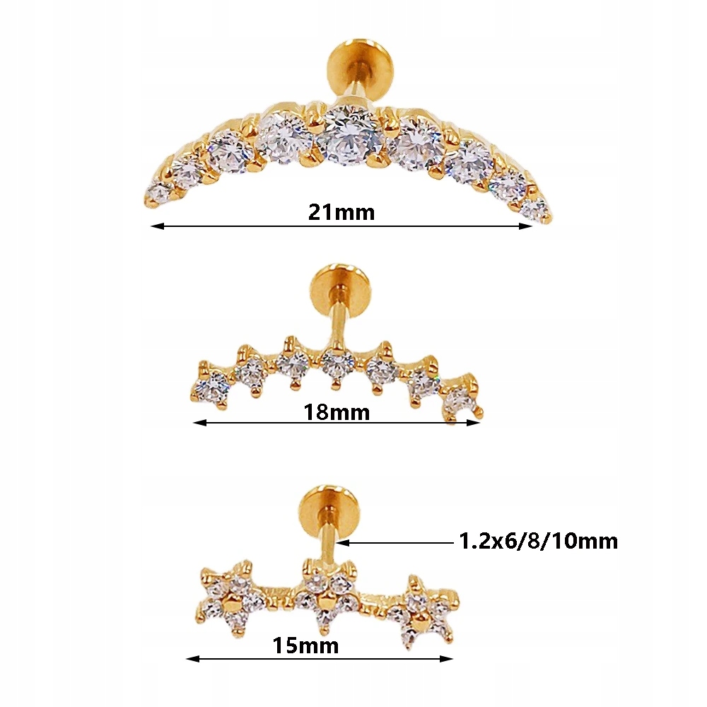 Piercing Labret con rosca interna de acero inoxidable, pendiente para Marka Inna marka