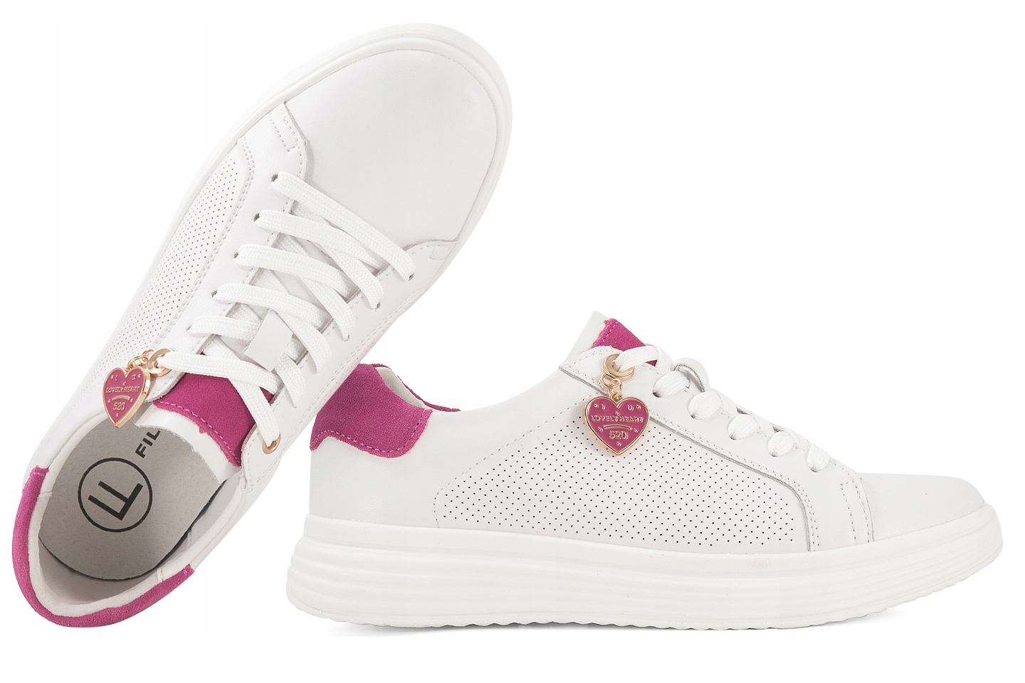 Filippo DP6860 Dámské Polobotky Tenisky Na Platformě, Kožené, 40 Bílá