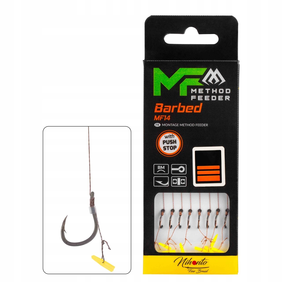 Mikado Haczyki do Method Push Stop 10cm Size 6 Braid