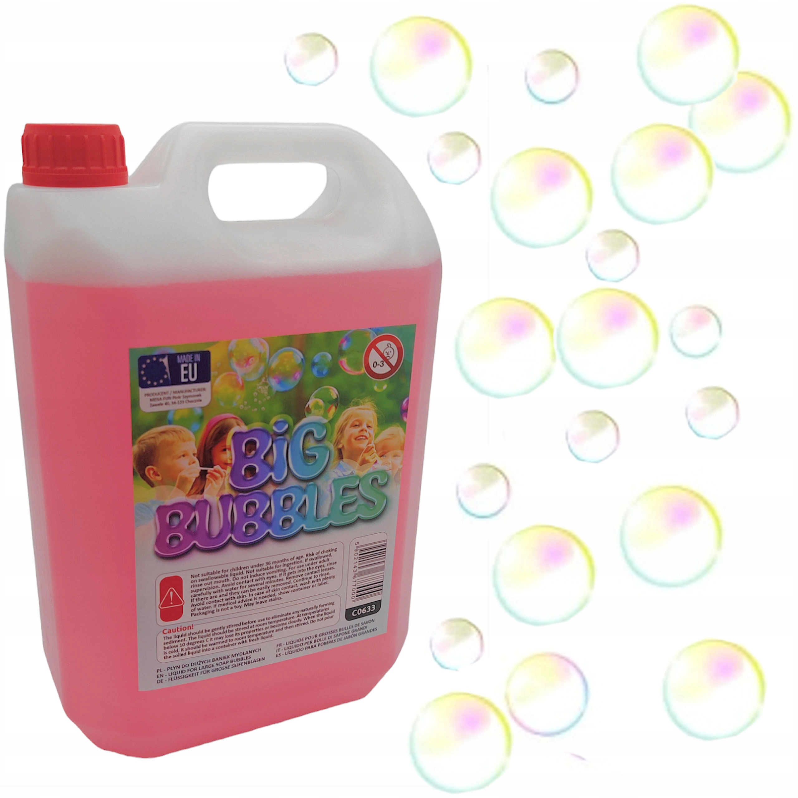 PŁYN DO BANIEK MYDLANYCH BAŃKI MYDLANE DUŻE 5L COIL