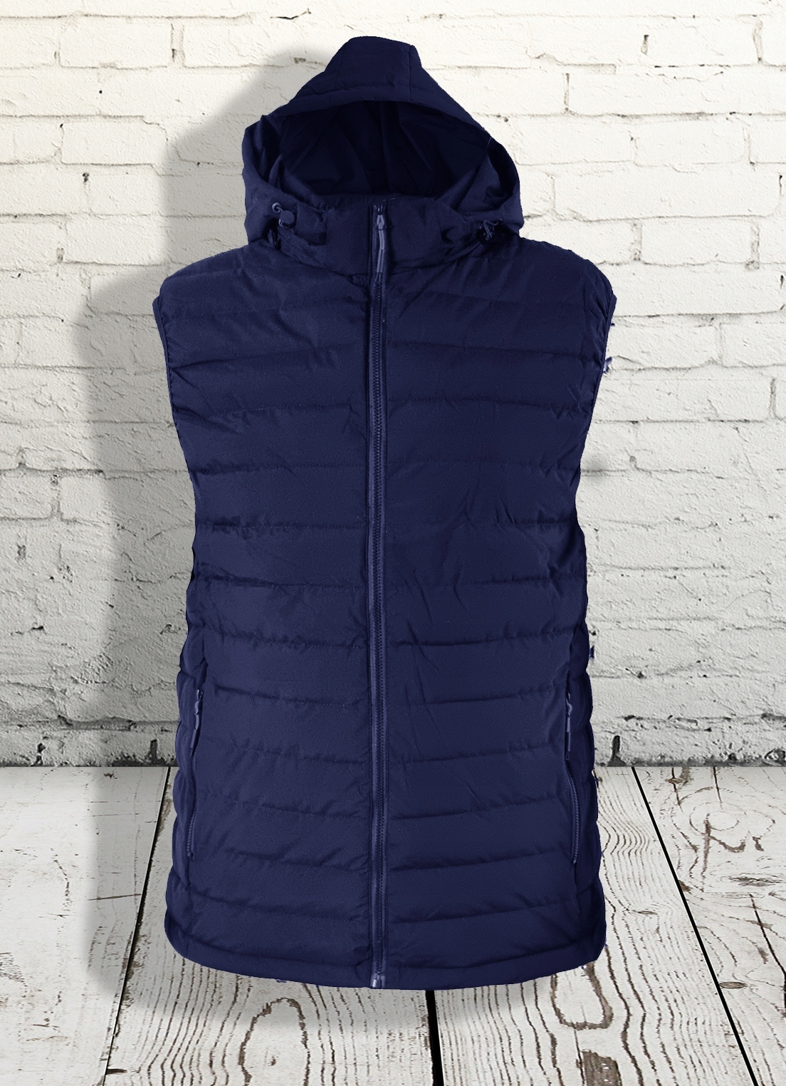 KAMIZELKA MĘSKA GRANATOWA BEZRĘKAWNIK WIOSENNA KAPTUR PIKOWANA XXXXXXL 6XL Rozmiar 6XL