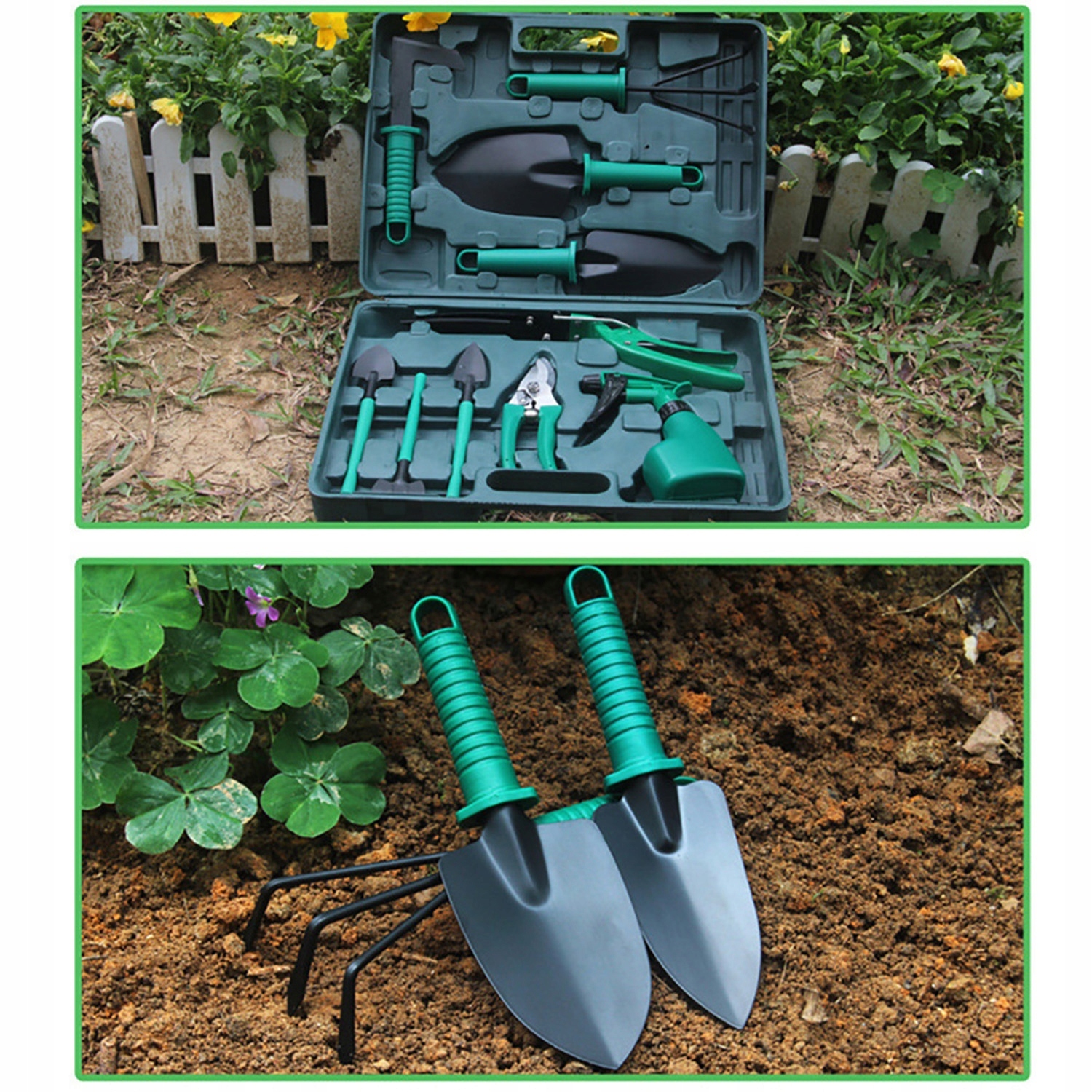 PODRĘCZNY ZESTAW NARZĘDZI OGRODOWYCH Z WALIZKĄ 10W1 DO ROŚLIN DONICZKOWYCH Waga produktu z opakowaniem jednostkowym 0.1 kg