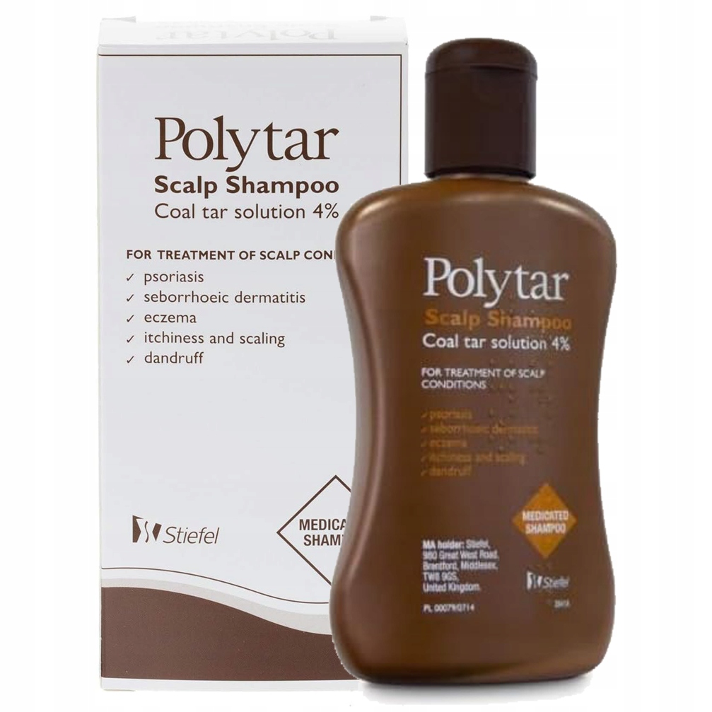 Polytar Scalp Shampoo Smoła węglowa 4% szampon, łuszczyca, łupież 150ml