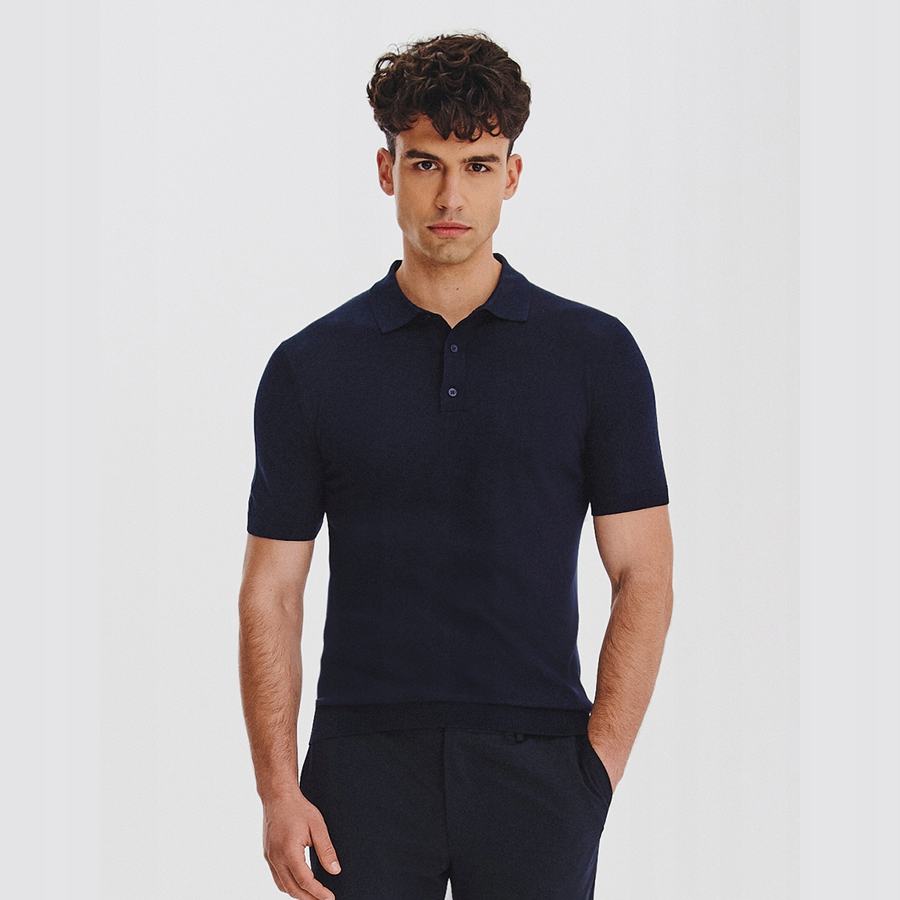 Pánská polokošile Premium s hedvábím v tmavě modré barvě Pako Lorente vel L