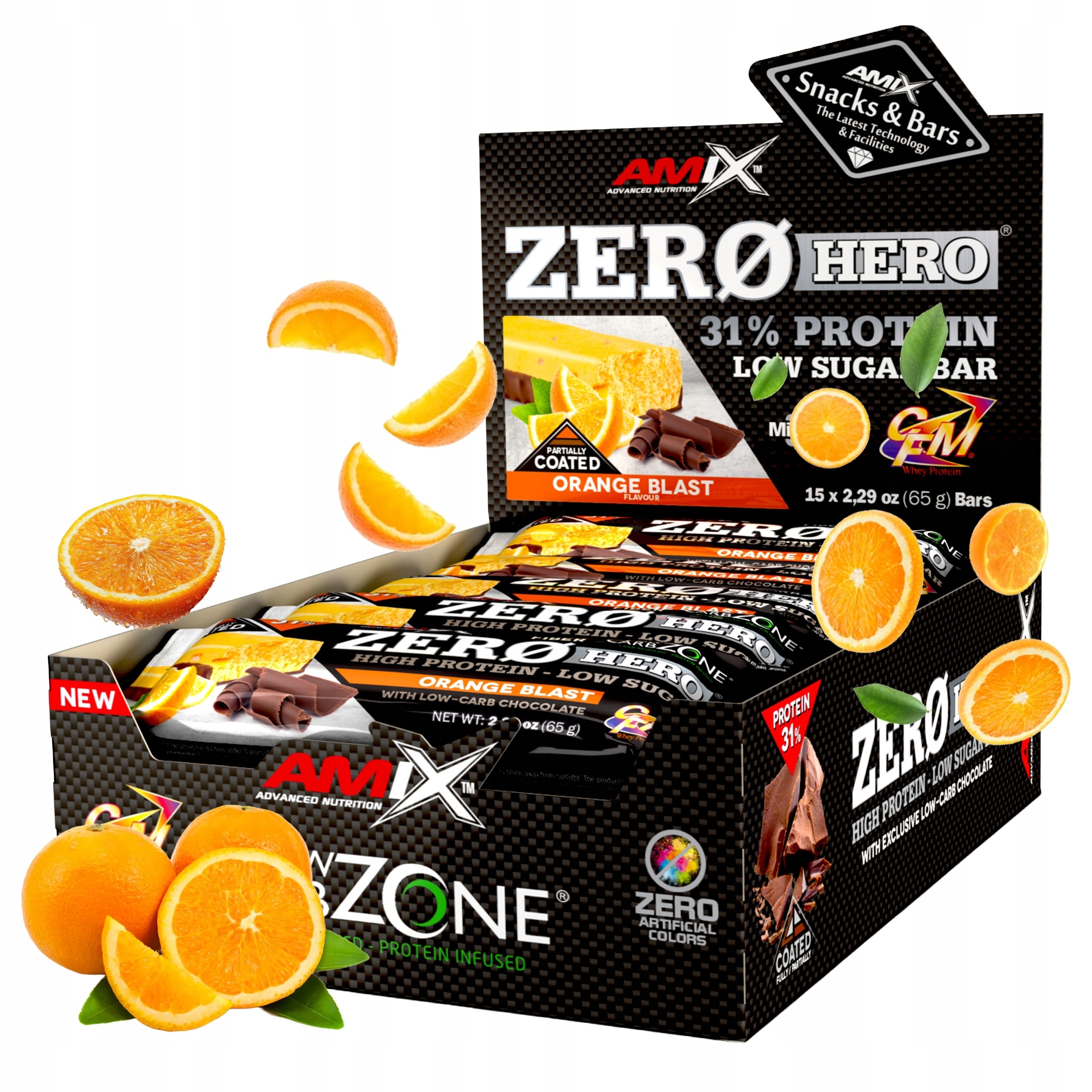 Proteinová Tyčinka Proteinová Amix Zero Příchuť Pomeranč Čokoláda Sugar free