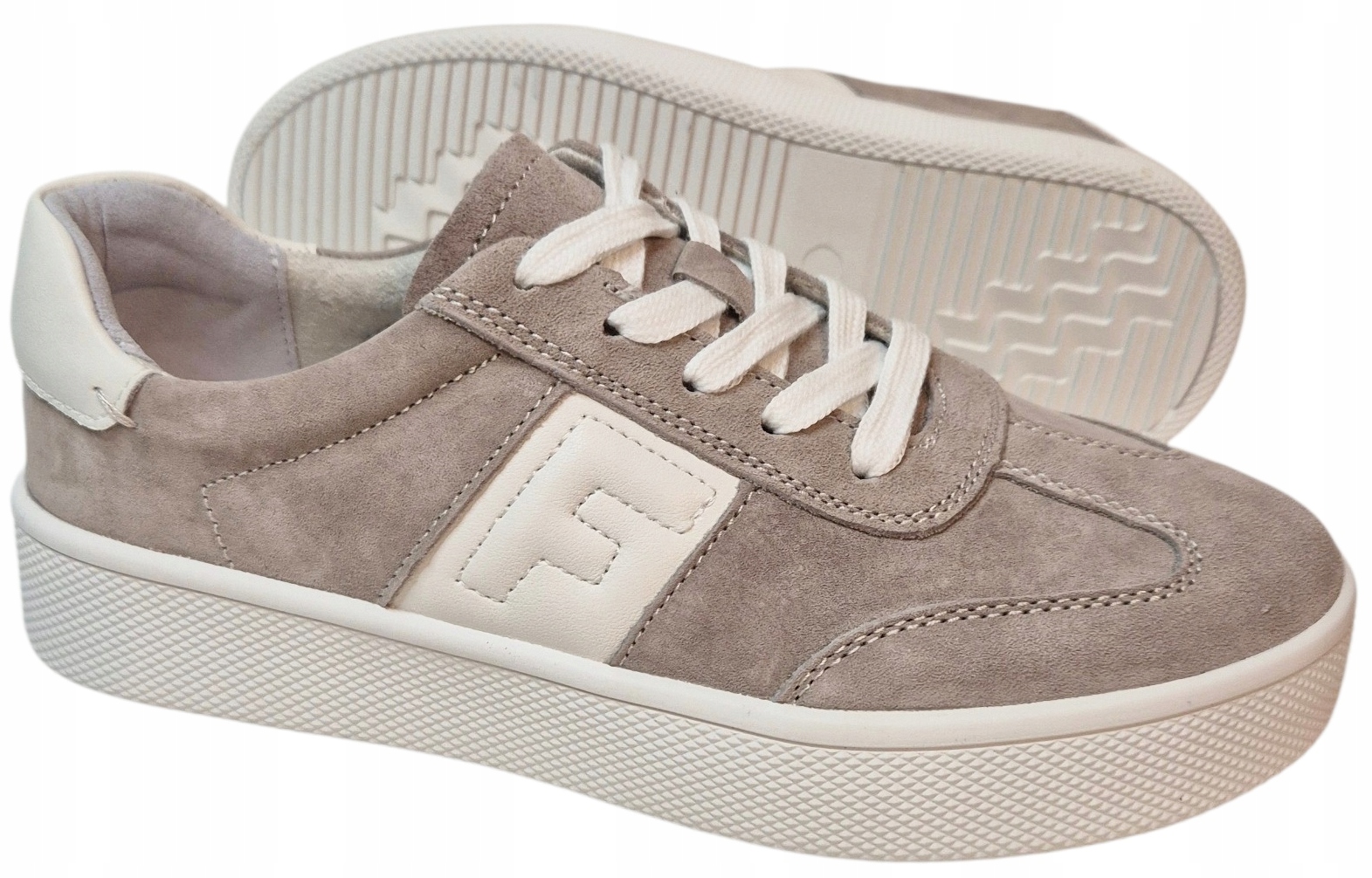 Filippo DP7533/26 Béžová Bílá Tenisky z semišové kůže vel 37