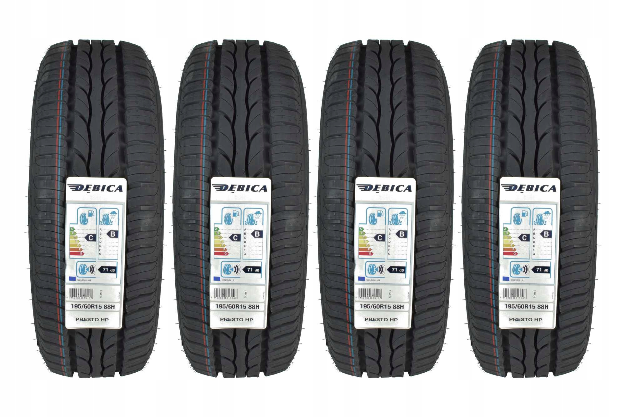 

4 Opony letnie 195/60R15 Dębica Presto Hp
