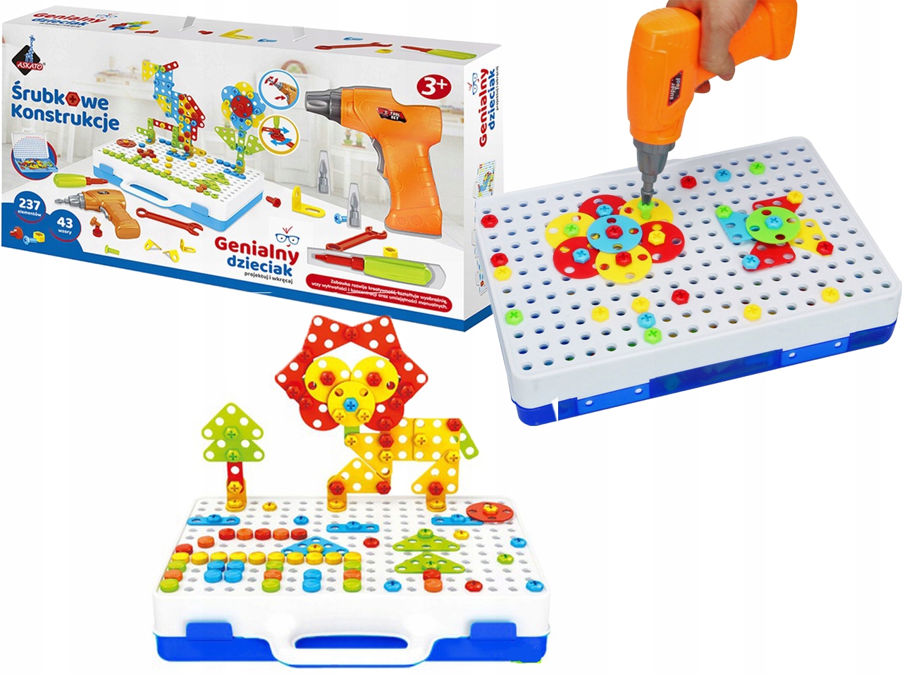 

Śrubkowe Konstrukcje Mozaika 3D Wkrętarka 237 el.