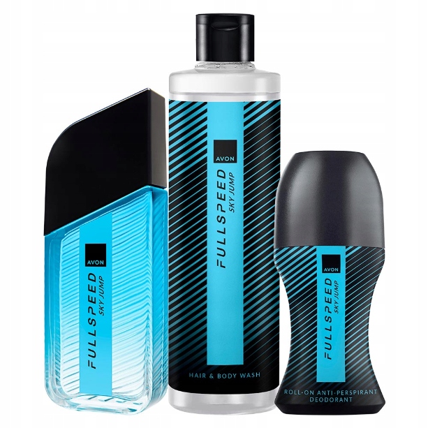 Avon Komplet Full Speed Sky Jump 3 Kosmetické Přípravky Voda Gel Kulička Pro Něj