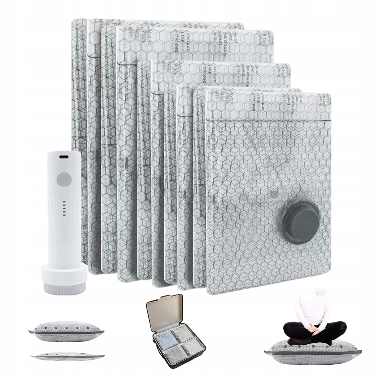 Vakuové Pytle Na Oblečení Pumpa 30 Sekund Těsná Ochrana Před Vlhkostí