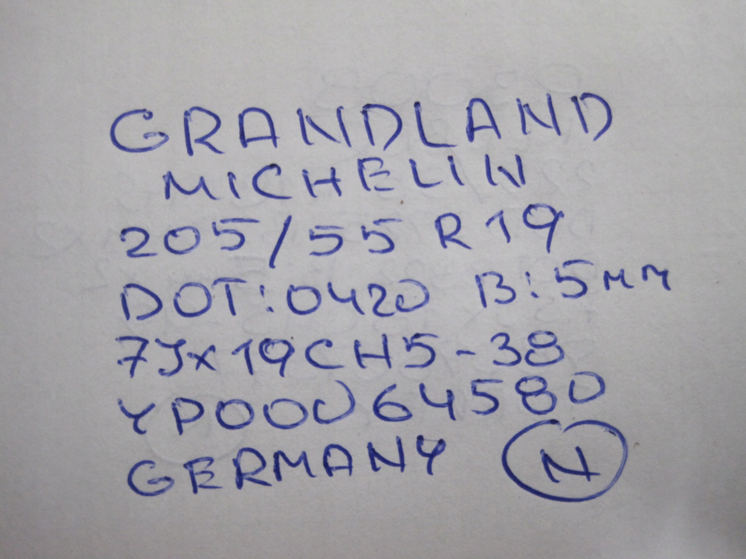 wheels discs tyres OPEL GRANDLAND R19 5mm
