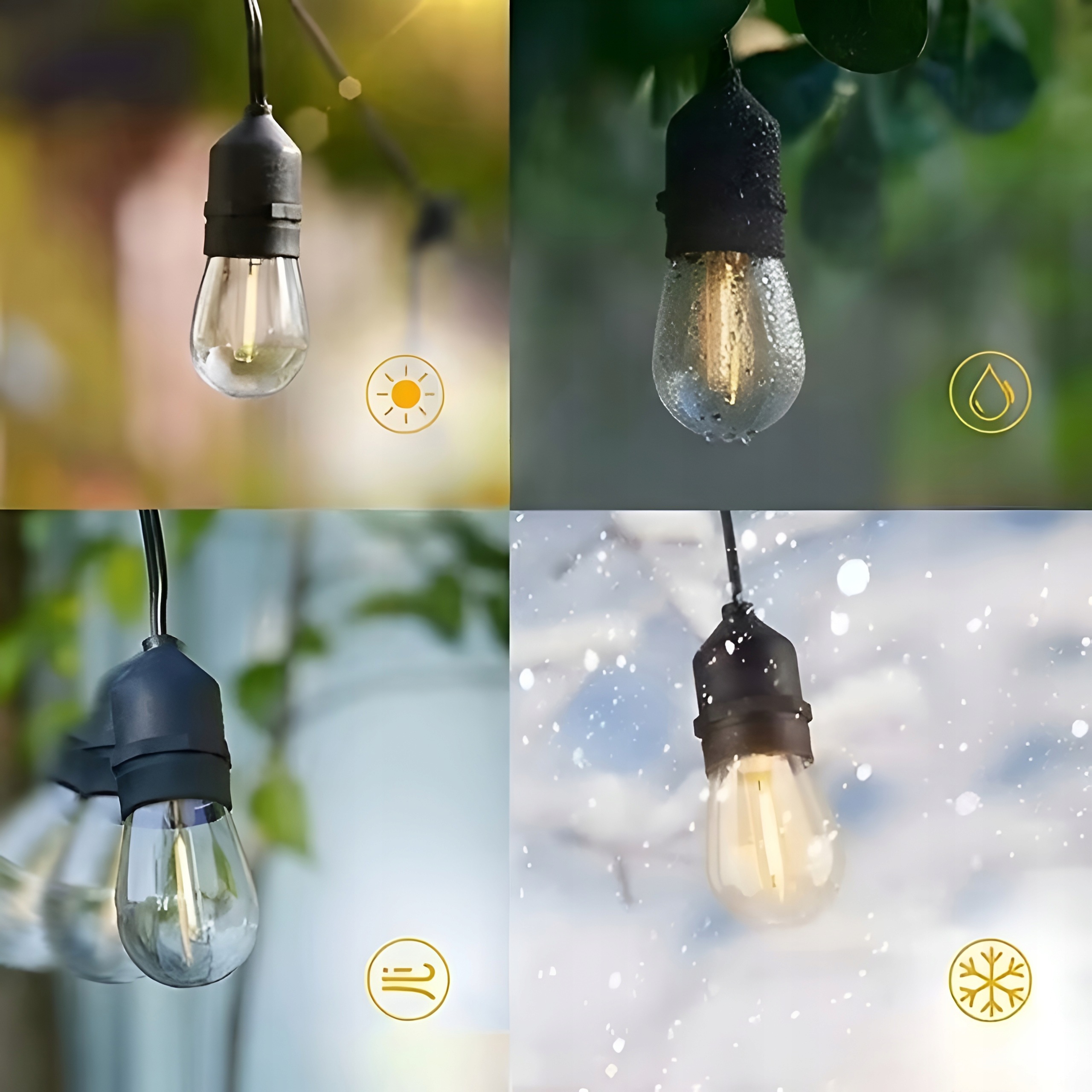 Girlanda Ogrodowa 20m Świetlna Lampki Łańcuch 20x Żarówka LED Żarówki e27