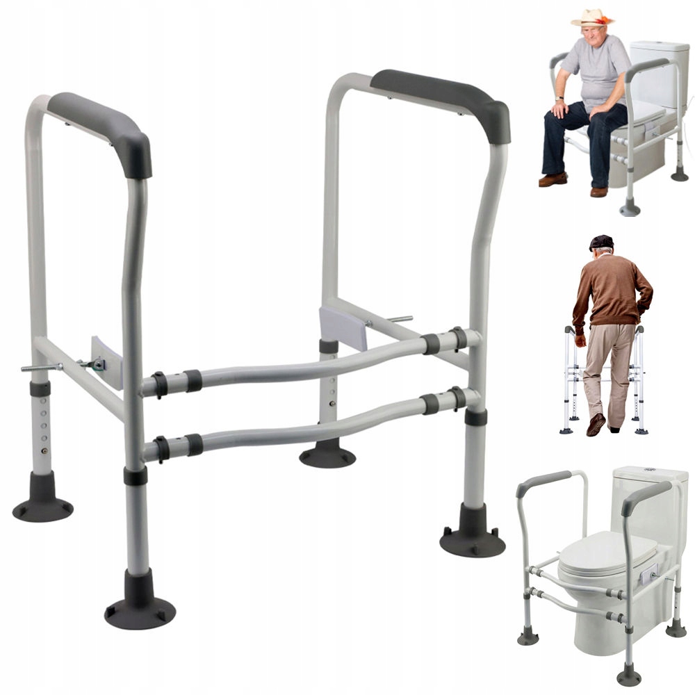 Poręcz Do Toalety Uchwyt Przyssawki Asekuracyjna Stabilna Rama Na Sedes Wc