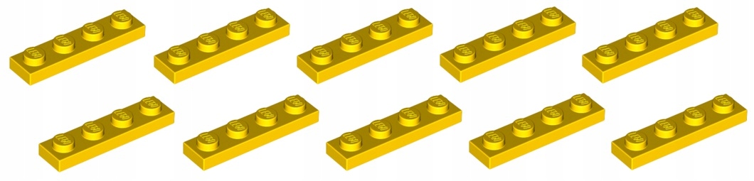 

Lego płytka 1x4 żółta 10 szt. 3710 Nowa