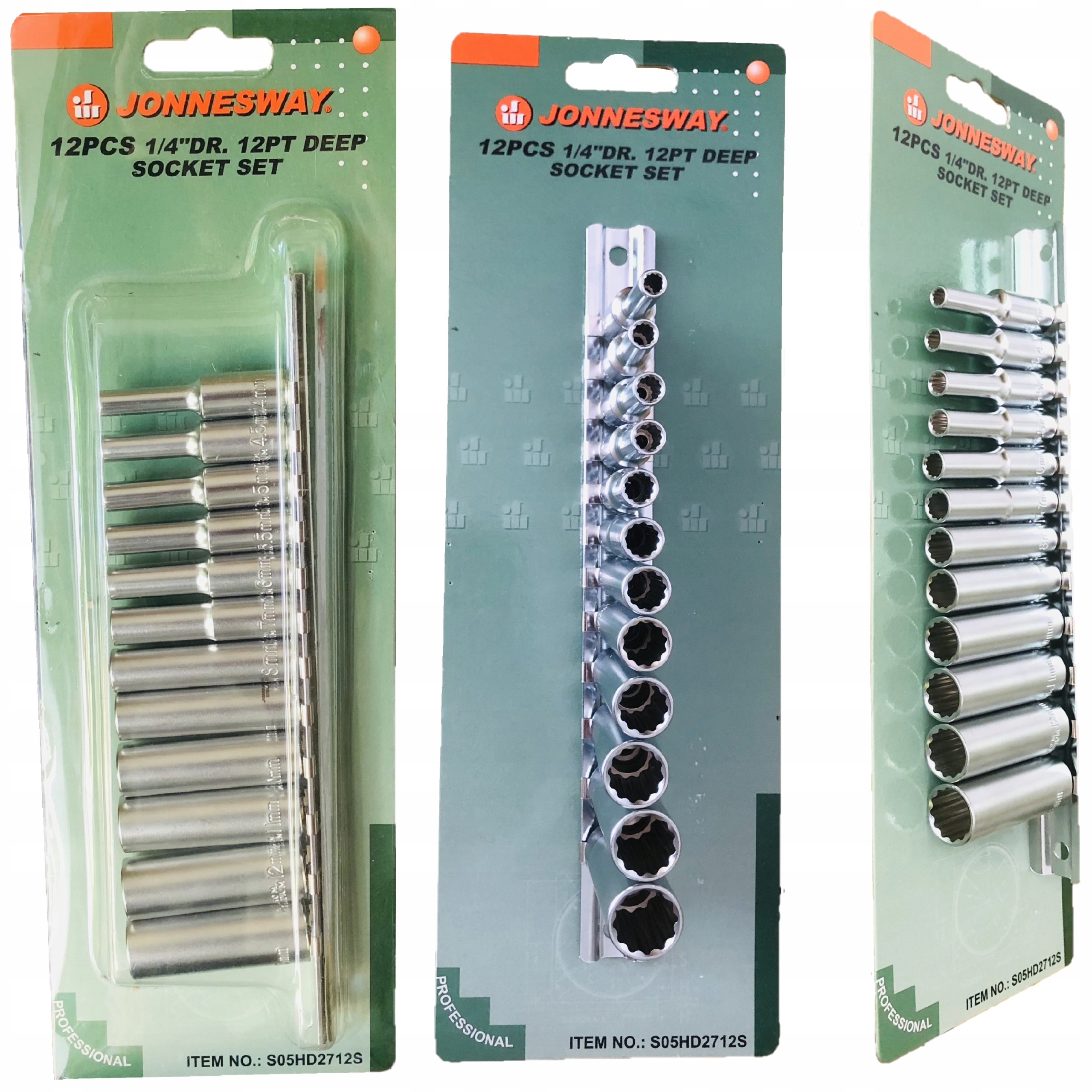 Jonnesway Zestaw nasadek długich 1/4" 12-kątne