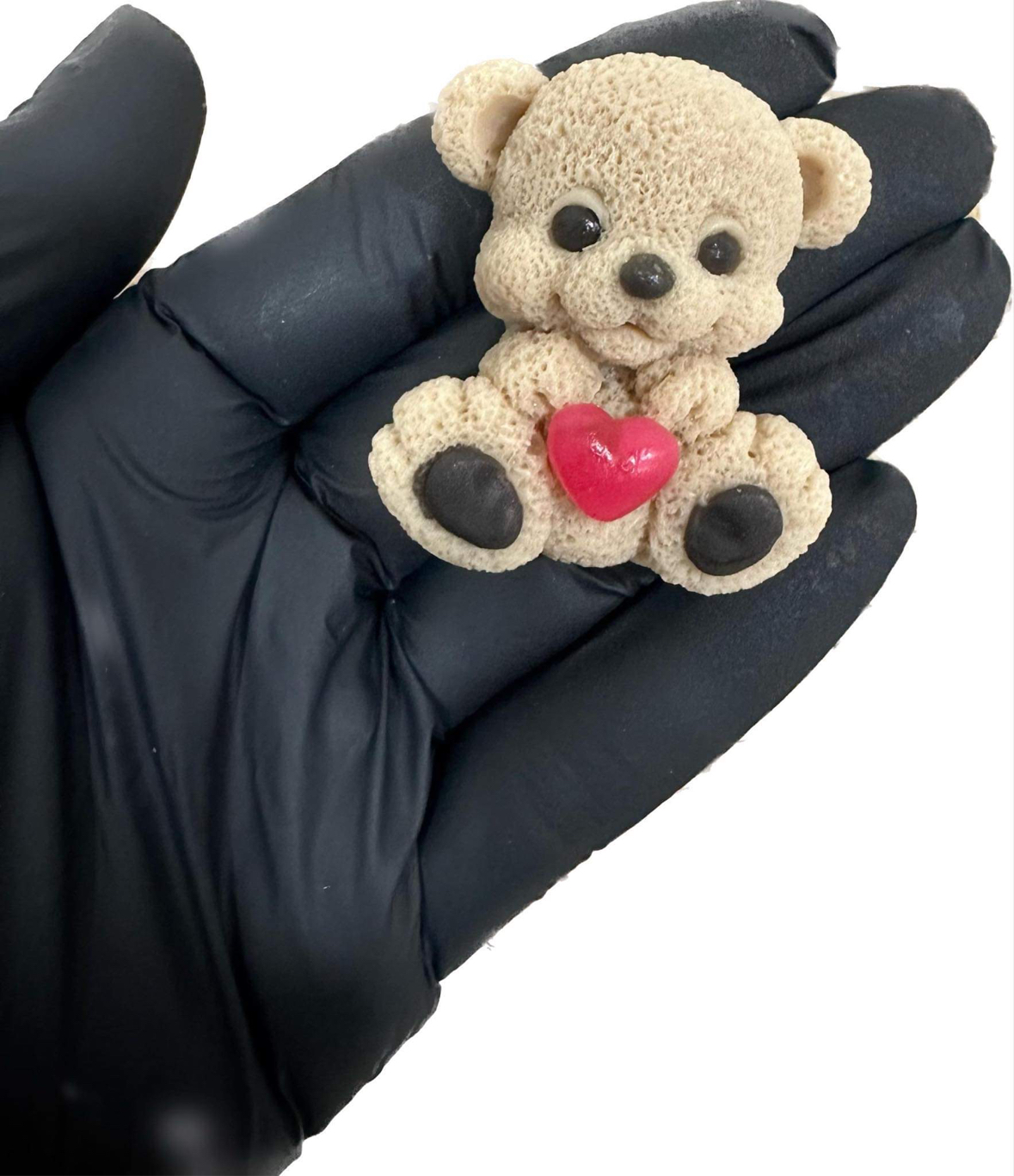 Мыло сувениры благодарности для гостей крещение плюшевый мишка с сердечком