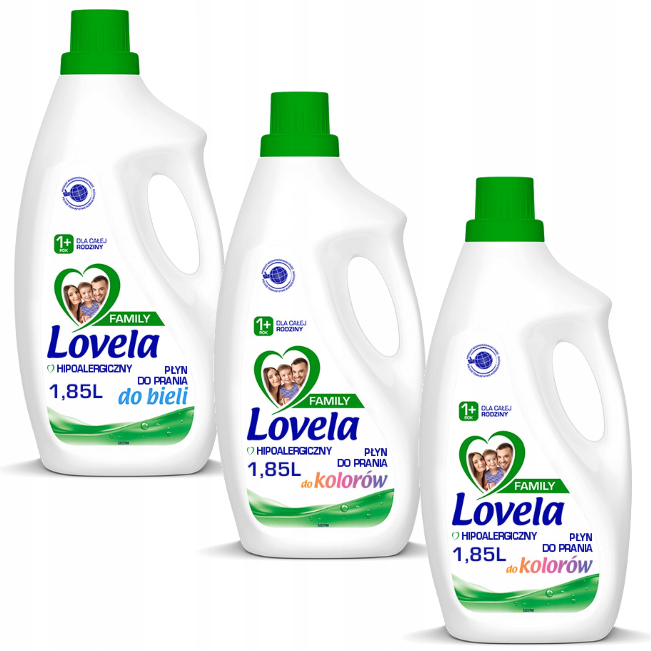 Levně Lovela Family Sada Hypoalergenní Mléko na praní bílé barvy 3x1.85l