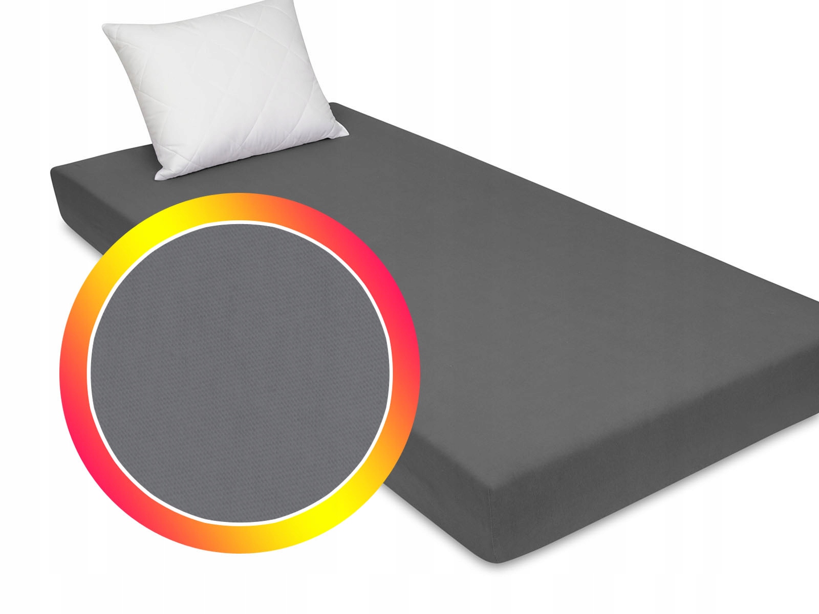 

Prześcieradło jersey szare na materac 90x200 cm