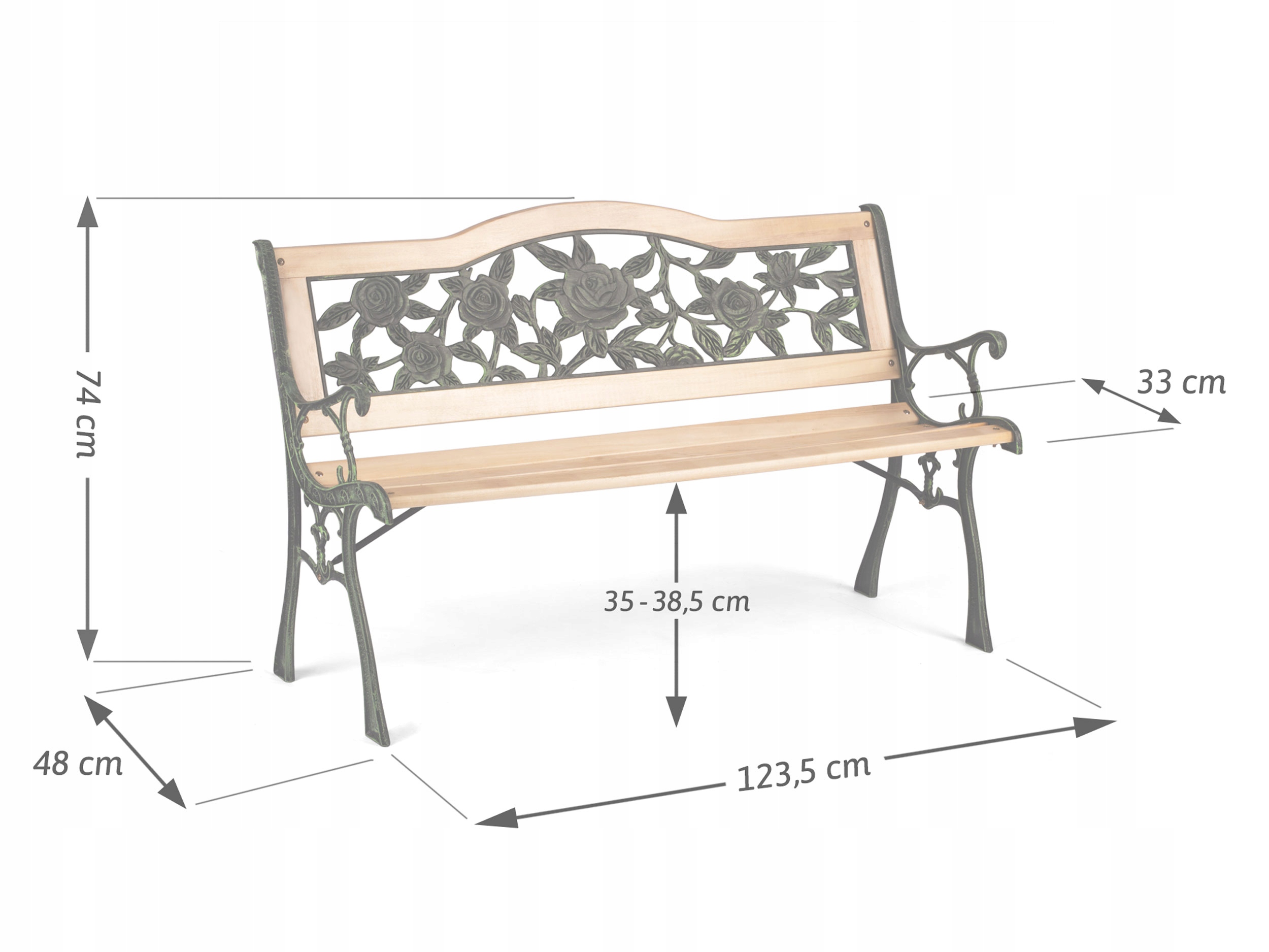 ŁAWKA PARKOWA OGRODOWA SOLIDNA DREWNIANA SOFOTEL Kod producenta 4200