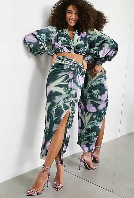 Rovná Saténová Sukně Sukně 42 Z1D