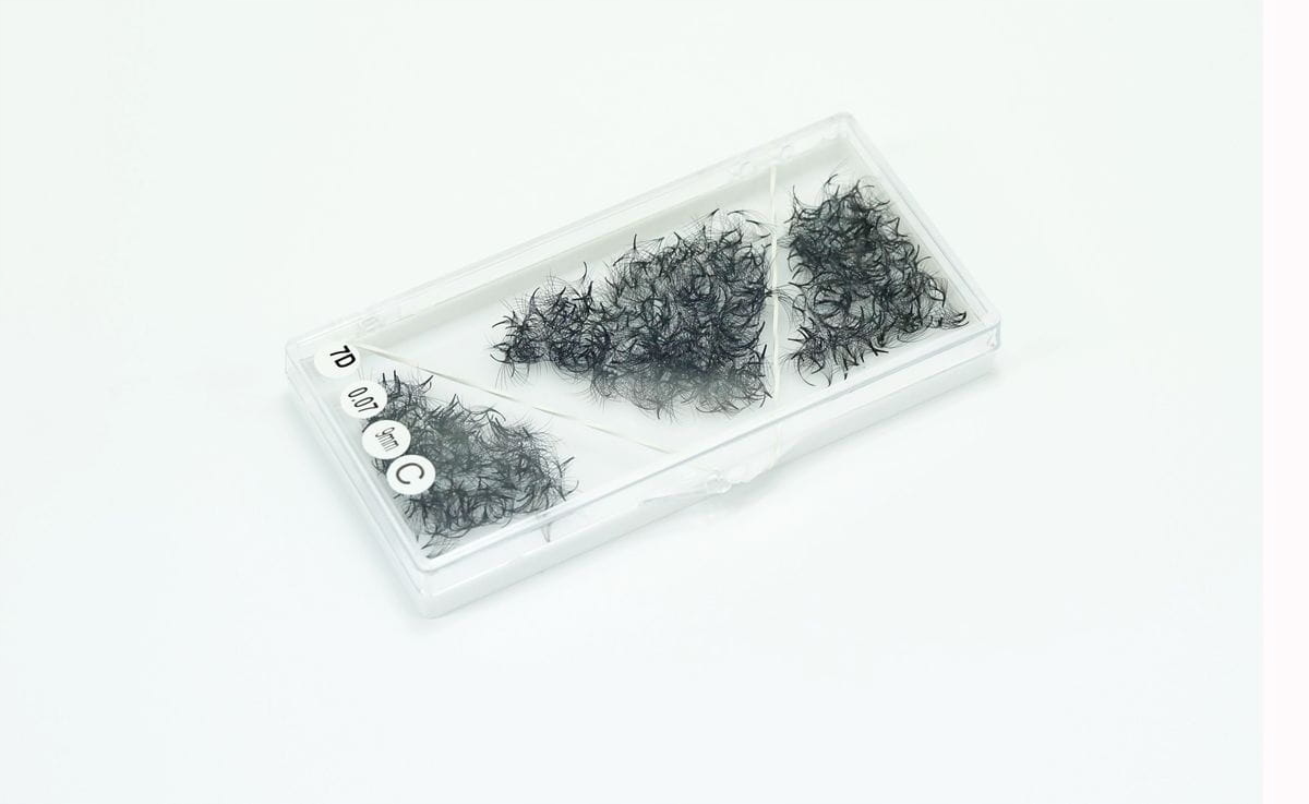 WACHLARZYKI RZĘSY KĘPKI 7D-0,07 C-1000 SZT#471-09 Typ jedwabne