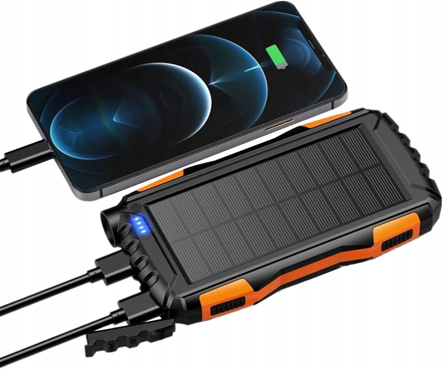 22,5W Powerbank Solarny 30000 mAh Wodoodporny Szybkie Ładowanie Led