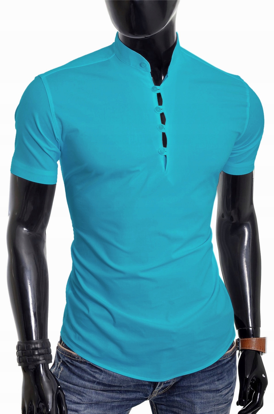 Koszula Męska Casual Stójka Comfort Slim Kolory Rozmiar 4XL