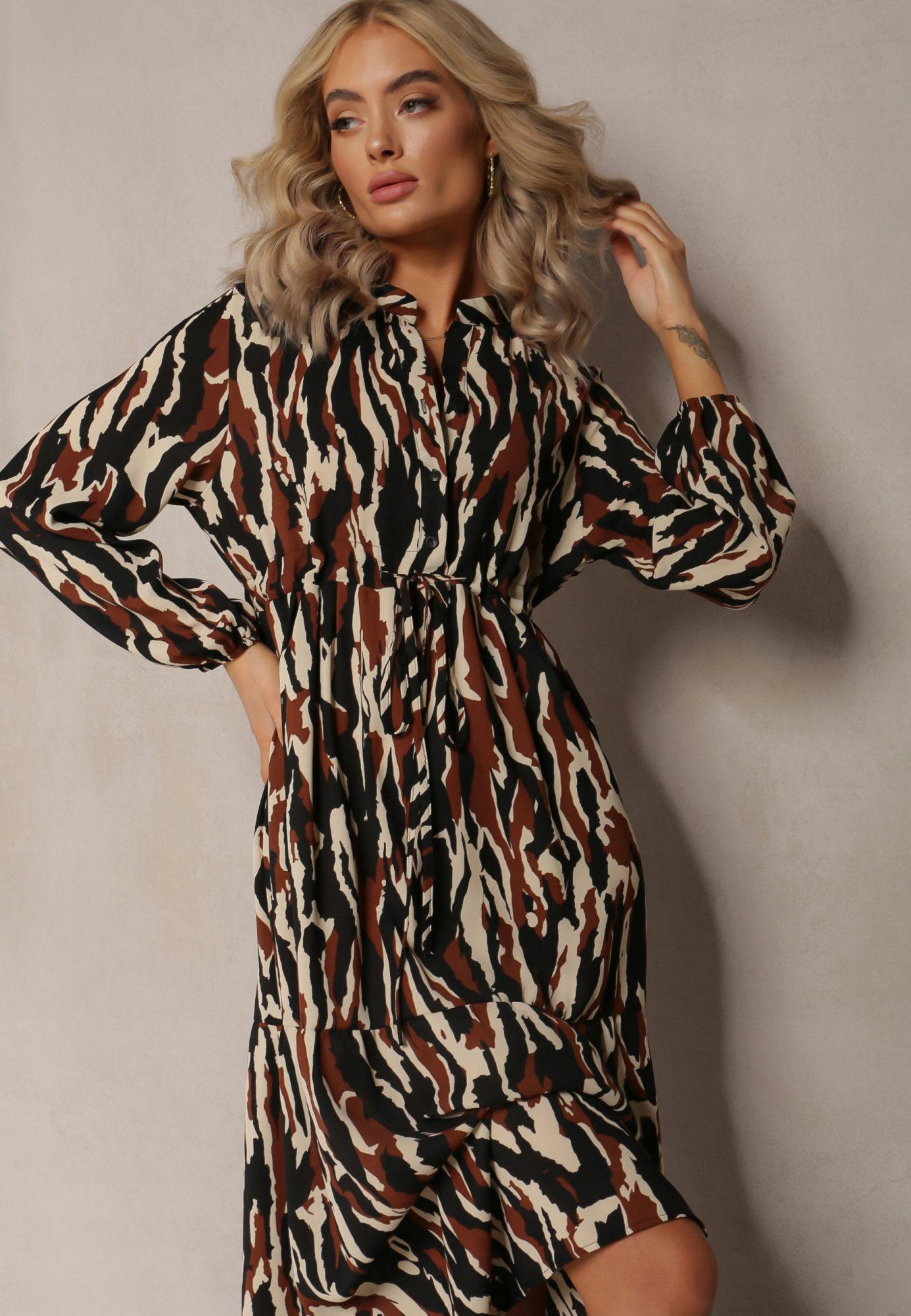 Šaty Černá Boho S gumou v pase Ležérní Dámská Boho Renee S/m