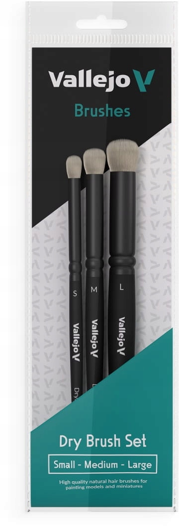 Sada štětců přírodních Dry Brush (s, M, L) Vallejo B07990