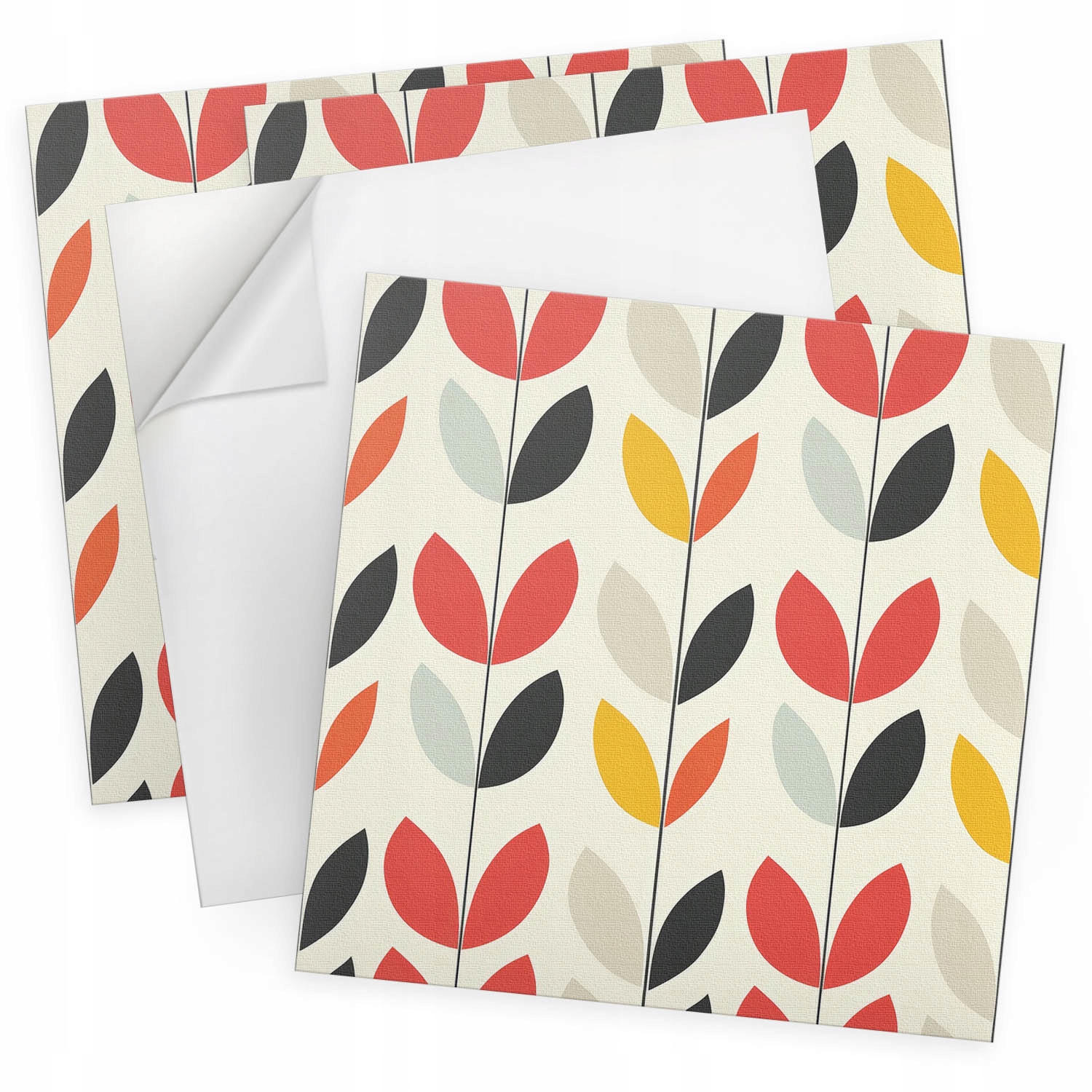 Sada samolepících Pvc panelů Vzor listů na pozadí 4 ks 50x50 cm