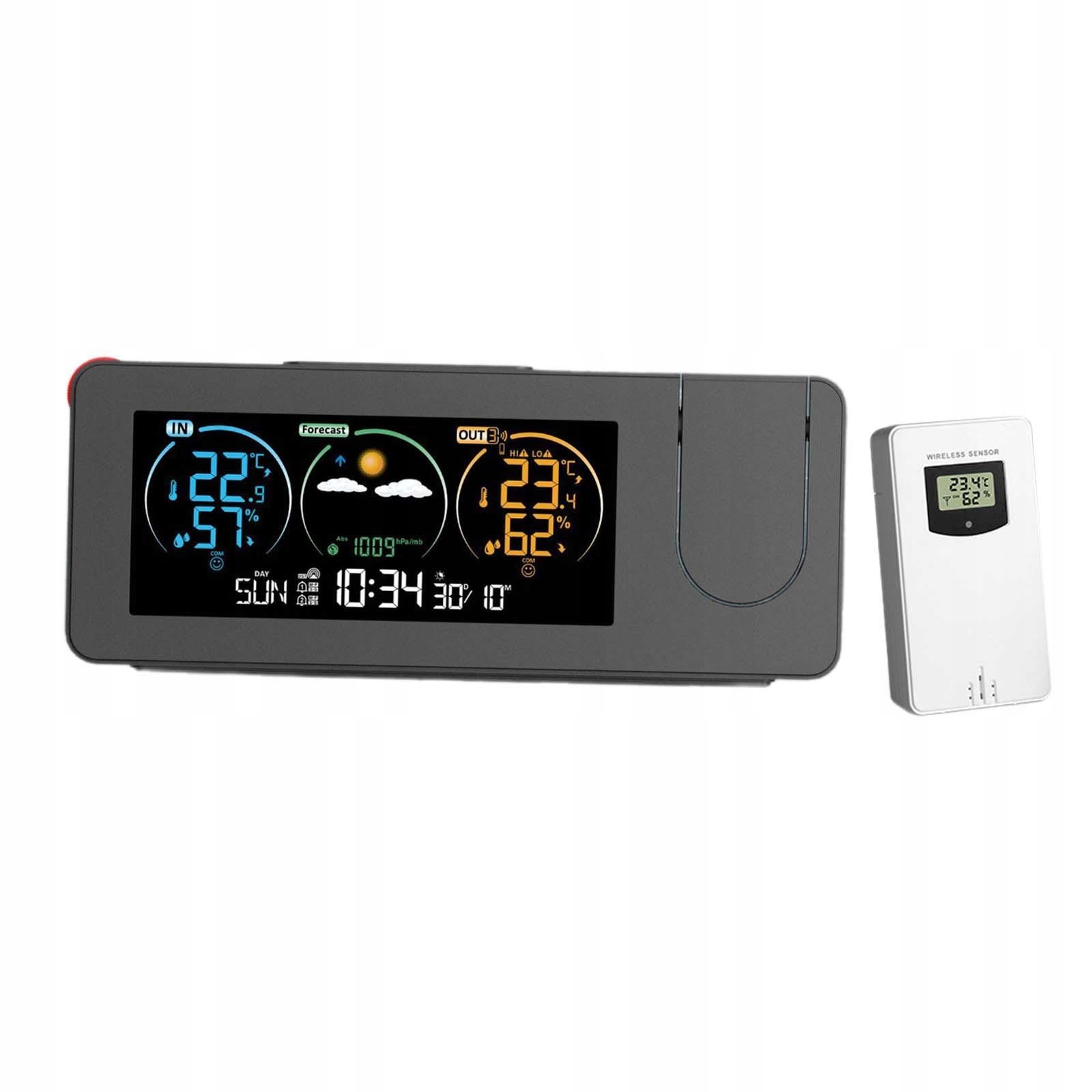 Stanice počasí Jvd RB3538.1 Budík Dcf Projektor Teplota Vlhkost