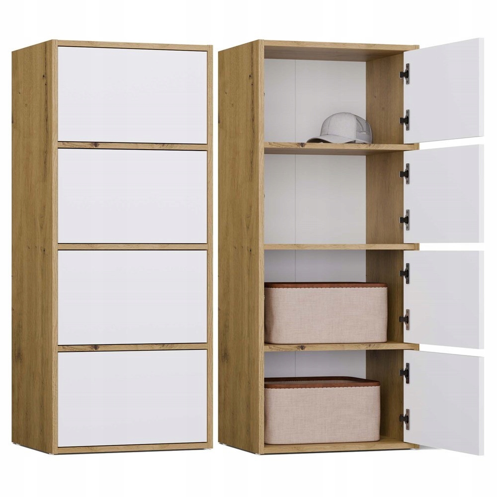 Komoda Alma Front Biel Korpus Dąb Artisan