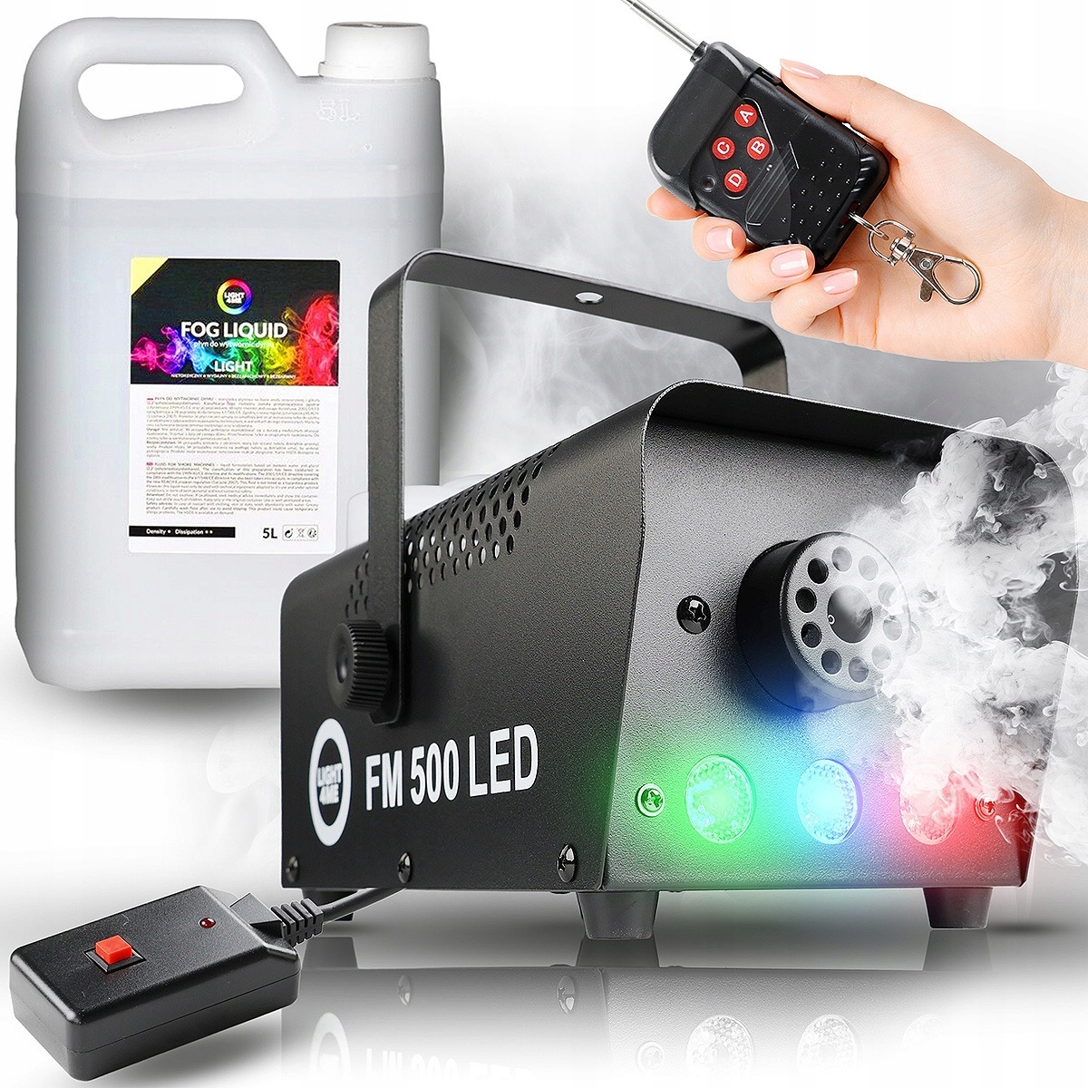 Výrobník Generátoru Kouře Kouřová Odměrka Dálkové Ovládání Mini Led 500V 3V1 Párty Kapalina 5