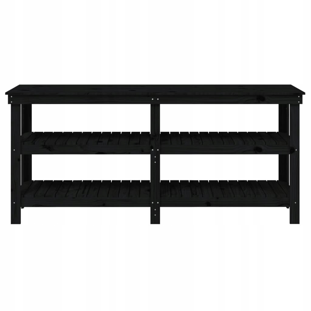 Stolik roboczy, czarny, 181x50x80 cm, lite drewno Kod producenta 8720845641832