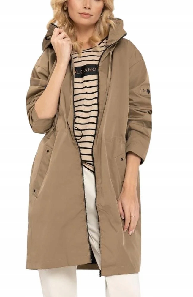 Przejściowy płaszcz damski J-liv beżowy 4XL