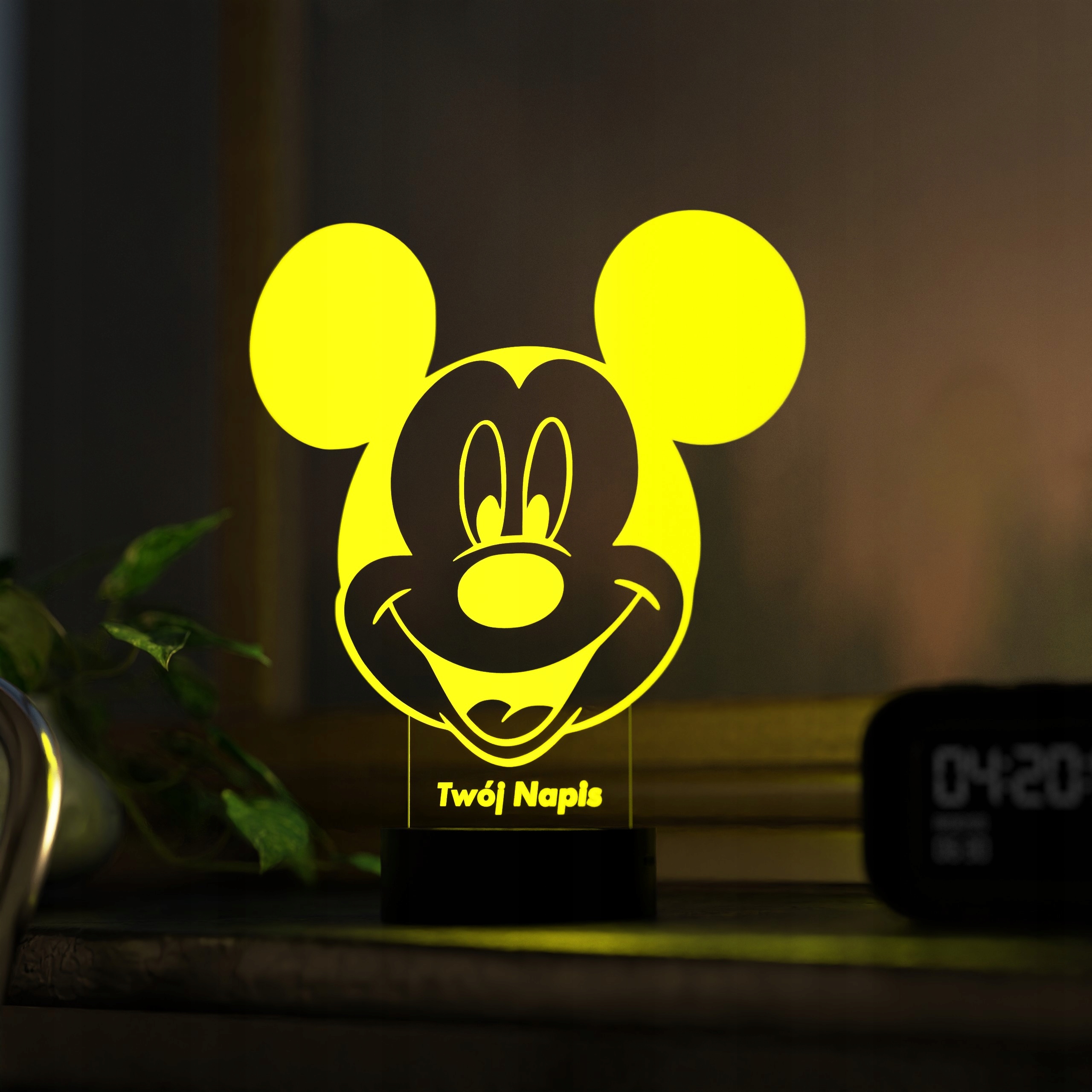 Lampka nocna 3D LED stojąca ozdobna Myszka Miki twój napis na prezent Kod producenta Myszka Miki_LED