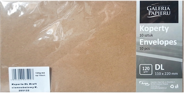 

Koperty ozdobne DL 120g Kraft ciemnobeżowe 280122