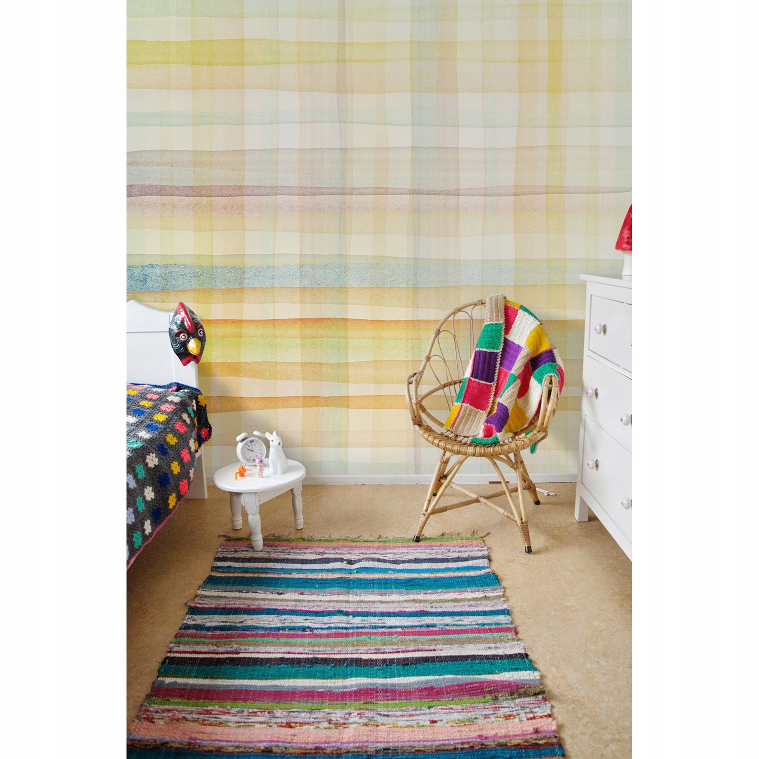 

Tapeta ścienna Kolorowe akwarelowe linie 290x290cm